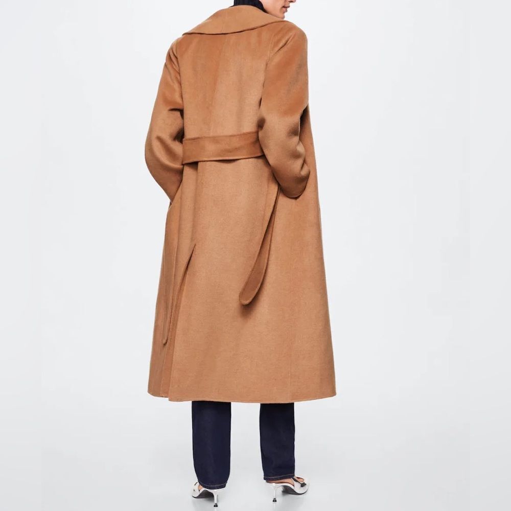 Iconic Mango 76% Wool Handmade Belted Coat Old Money - Picture 6 of 13